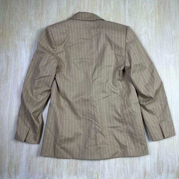 NWT Zara Beige Pin Stripe One Button Notch Lapel Trendy Chic Blazer Jacket Small - Picture 6 of 15